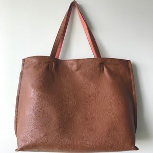 Used Street Level Reversible Faux Leather Tote